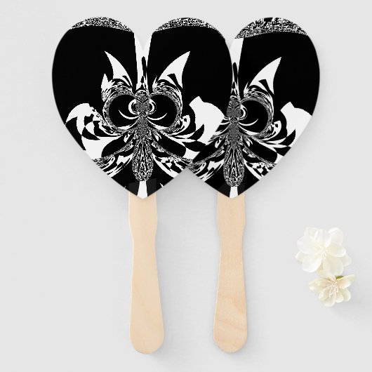 Wit en zwart, traditioneel kleurenontwerp met Mode Handwaaier (Voorkant en achterkant)