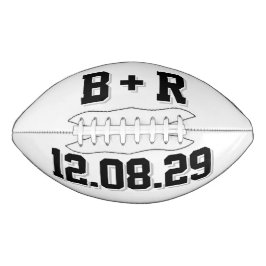 WIT EN ZWART Trouw Initiaal en Datum American Football