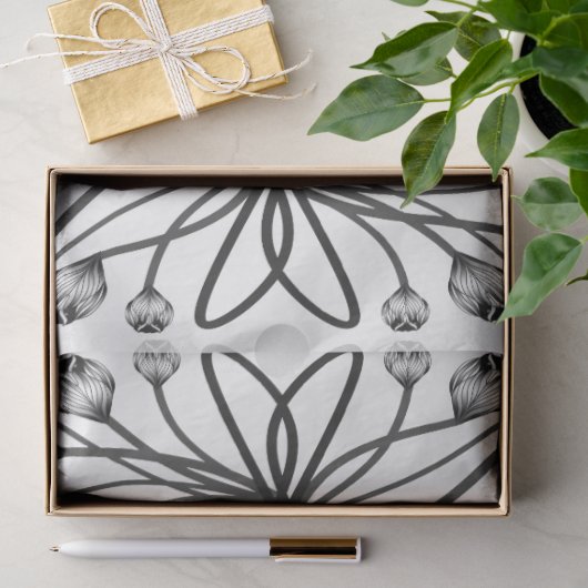 Wit en Zwart Tulp Uil Visarend H&S Tissue Papier (Geschenk)