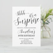 Wit en Zwart Verrassingsfeestje Kaart (Staand voorkant)