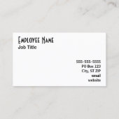 Wit en zwart visitekaartje (Achterkant)