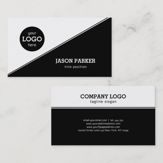 Wit en zwart visitekaartje (Voorkant / Achterkant)