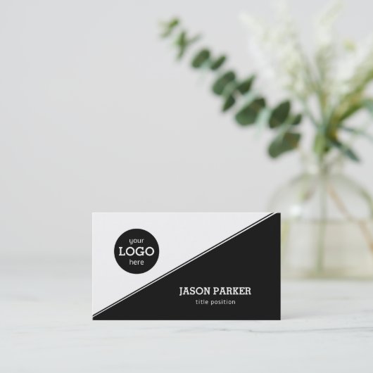 Wit en zwart visitekaartje (Staand voorkant)