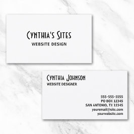 Wit en zwart visitekaartje
