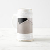 Wit en zwart Voetbal Bierpul (Voorkant links)