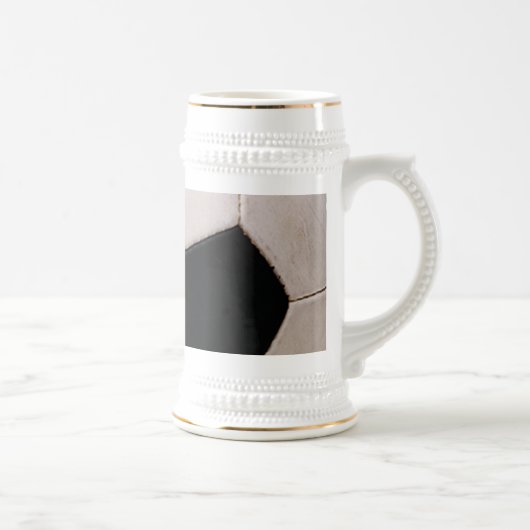 Wit en zwart Voetbal Bierpul (Rechts)