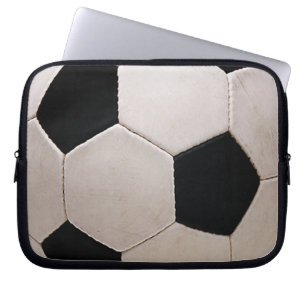 Wit en zwart Voetbal Laptop Sleeve