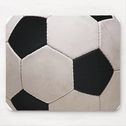 Wit en zwart Voetbal Muismat (Voorkant)