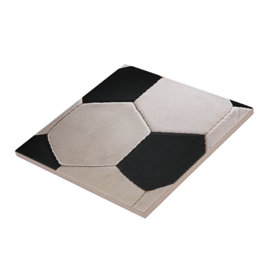 Wit en zwart Voetbal Tegeltje (Zijkant)