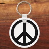 Wit en zwart vredessymbool sleutelhanger (Achterkant)