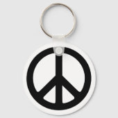 Wit en zwart vredessymbool sleutelhanger (Achterkant)
