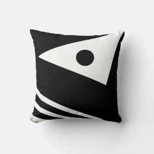 Wit en Zwart Wave Decor gooi kussen