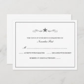 Wit en zwart Western huwelijk RSVP (Voorkant / Achterkant)