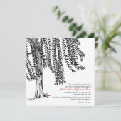Wit en zwart Willow Tree Weddenschap Kaart (Staand voorkant)
