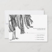 Wit en zwart Willow Tree Wedding RSVP (Voorkant)