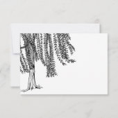 Wit en zwart Willow Tree Wedding RSVP Kaartje (Achterkant)