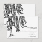 Wit en zwart Willow Tree Wedding RSVP Kaartje (Voorkant / Achterkant)