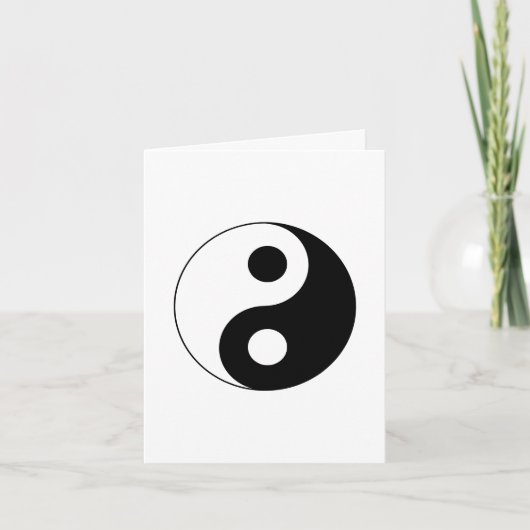 Wit en Zwart Yin en Yang-symbool Bedankkaart (Voorkant)