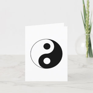 Wit en Zwart Yin en Yang-symbool Bedankkaart