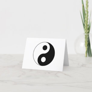 Wit en Zwart Yin en Yang-symbool Bedankkaart