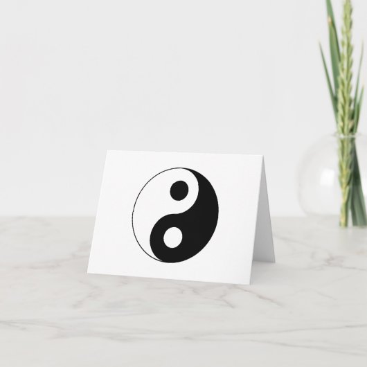 Wit en Zwart Yin en Yang-symbool Bedankkaart (Voorkant)