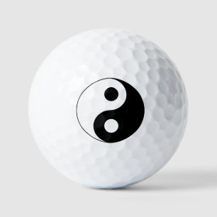 Wit en zwart Yin en Yang-symbool Golfballen