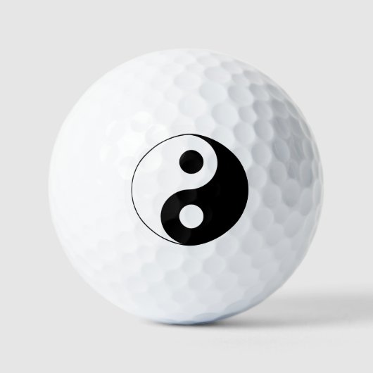 Wit en zwart Yin en Yang-symbool Golfballen (Voorkant)