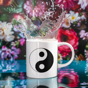 Wit en Zwart Yin en Yang-symbool Mok