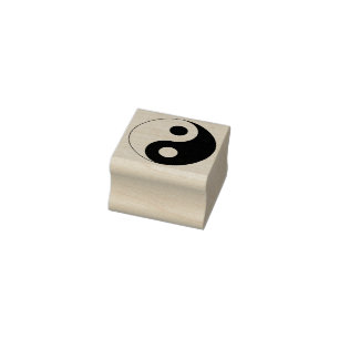 Wit en zwart Yin en Yang-symbool Rubberstempel