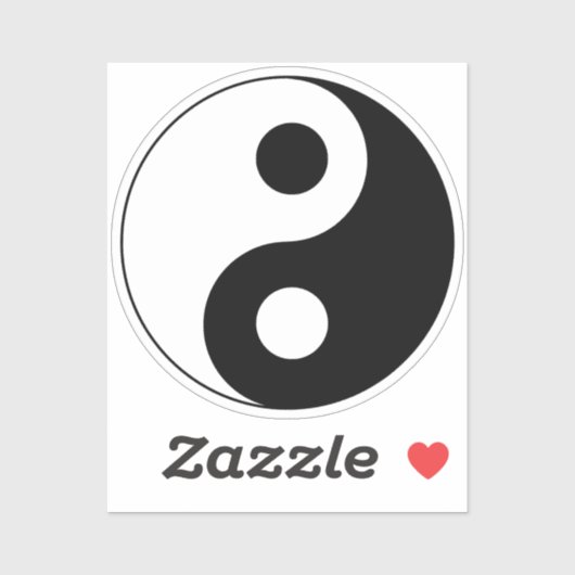Wit en zwart Yin en Yang-symbool Sticker (Vel)