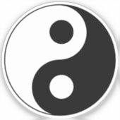 Wit en zwart Yin en Yang-symbool Sticker (Voorkant)
