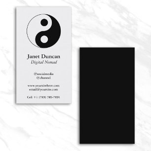 Wit en Zwart Yin en Yang-symbool Visitekaartje