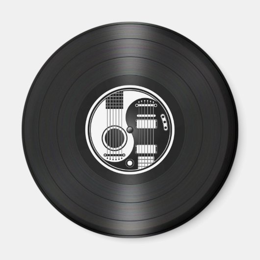 Wit en Zwart Yin Yang Gitaren Vinyl Graphic Magneet (Voorkant)