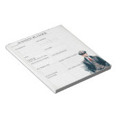 Wit en zwart zakelijk planner notitieblok (Schuin)