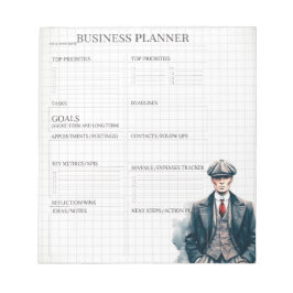Wit en zwart zakelijk planner notitieblok