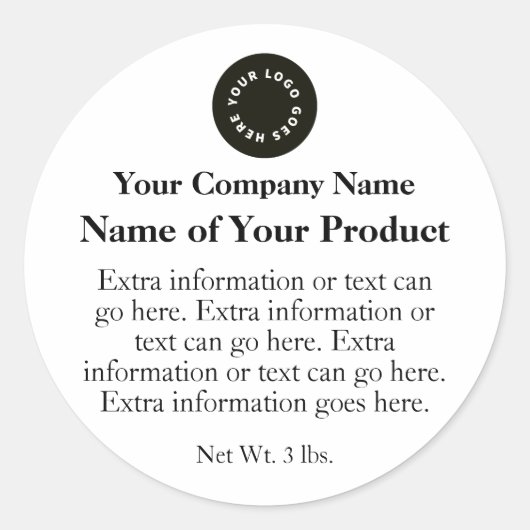 Wit en Zwart Zeep of Cosmetica Label met Logo (Voorkant)