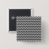 Wit en zwart zigzagpatroon vierkante button 5,1 cm (Voorkant /achterkant)
