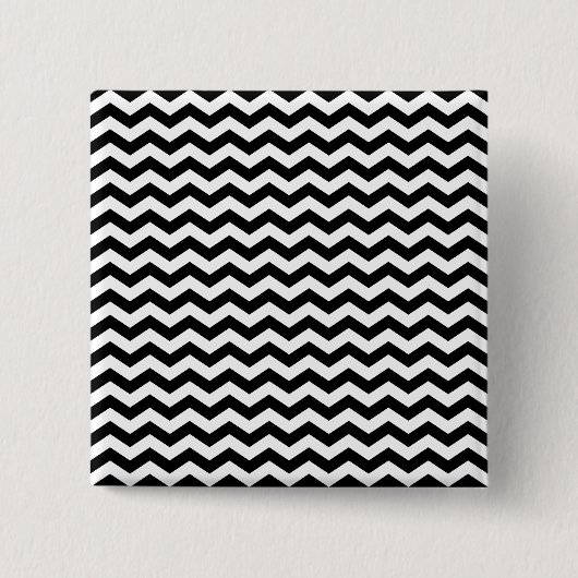 Wit en zwart zigzagpatroon vierkante button 5,1 cm (Voorkant)