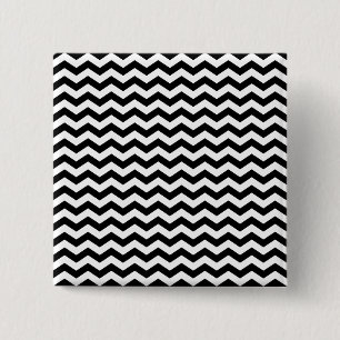 Wit en zwart zigzagpatroon vierkante button 5,1 cm