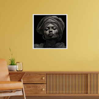 Wit en zwart, zwarte vrouw trots portret poster