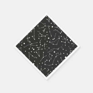 Wit en Zwarte constellaties Servetten