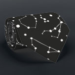 Wit en Zwarte constellaties Stropdas<br><div class="desc">Het Wit van constellaties tegen een zwarte achtergrond</div>
