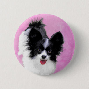 (Wit en Zwarte) Papillon die - het Art. van de Ronde Button 5,7 Cm