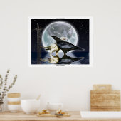 WIT- EN ZWARTE RAVENS, TOTEM- EN MOON-Poster Poster (Keuken)