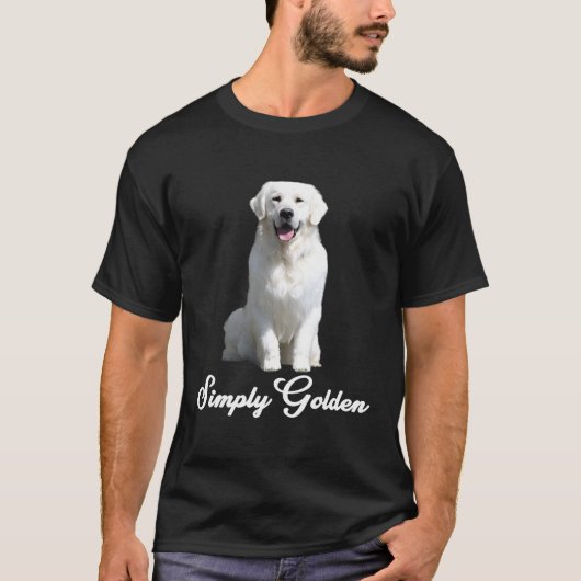 Wit Engels Cream Golden Retriever Simply Golden T-shirt (Voorkant)