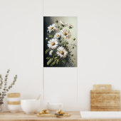 Wit Engels Daisy Flower Art Print Poster (Keuken)