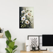 Wit Engels Daisy Flower Art Print Poster (Thuiskantoor)