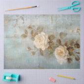  wit Engels rozen goud folie ornament Tissuepapier (Craft)