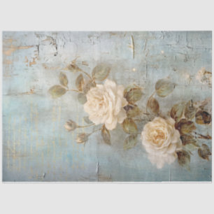  wit Engels rozen goud folie ornament Tissuepapier