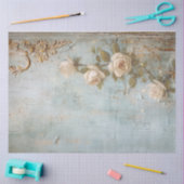  wit Engels rozen goud folie ornament Tissuepapier (Craft)